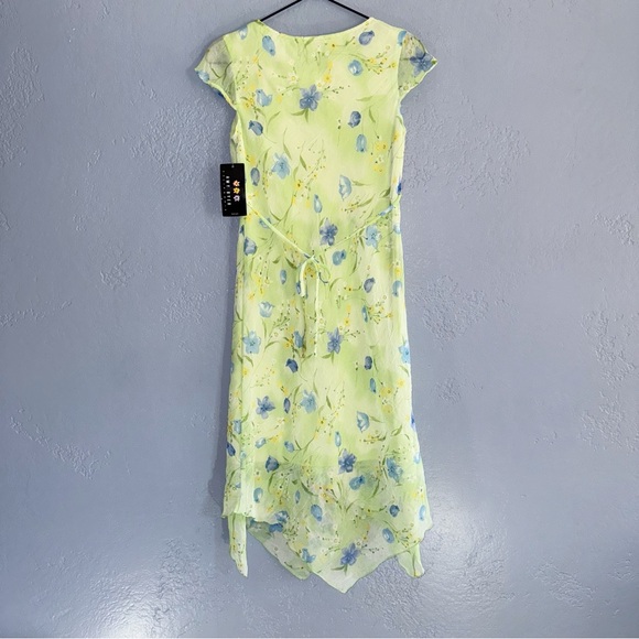 Vintage Y2K Amy Byer Dress Green Floral Size Medium - Picture 2 of 8